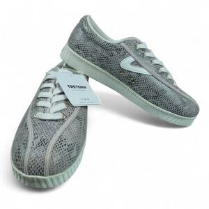 Tretorn Nylite Plus Leather Sneakers Women’s 9.5M Gray Snake Print Eco Ortholite